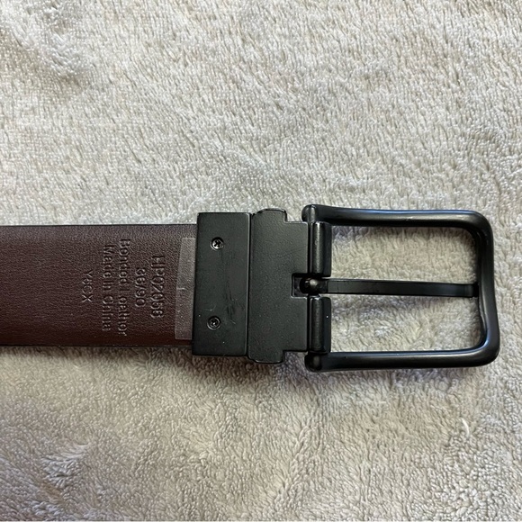 Perry Ellis Black & Brown Reversible Bonded Leather Unisex Belt - Picture 6 of 11